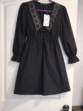 Zara Black Lace Detail Dress